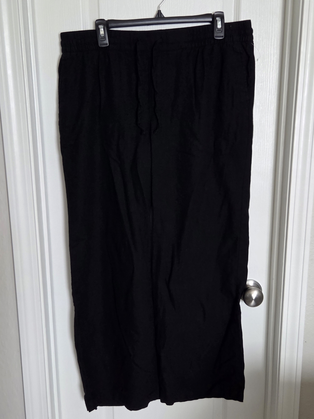 Old Navy Black Elastic Waist Wide Legged Pants Sz L